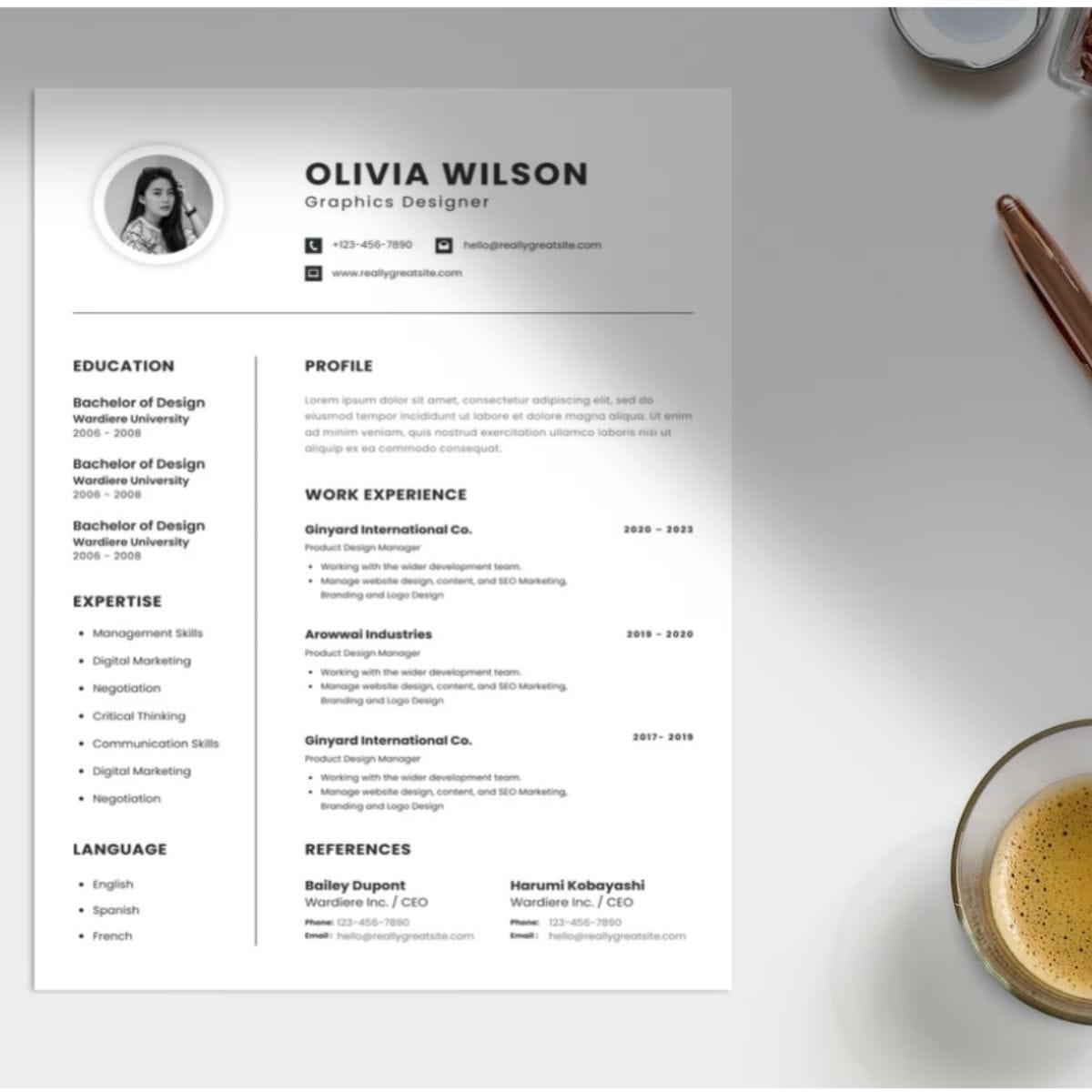 High-design resume template